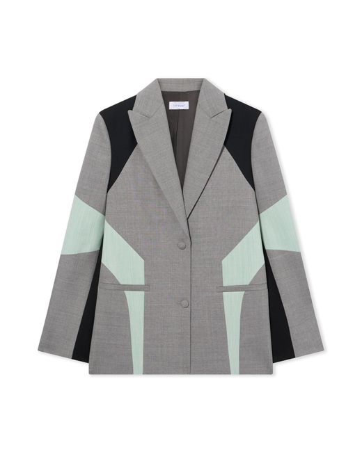 Off-White c/o Virgil Abloh Gray Stretch Color Block Blazer