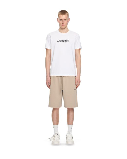 Off-White c/o Virgil Abloh Natural Heraldic Arrow Skate Sweatshort for men