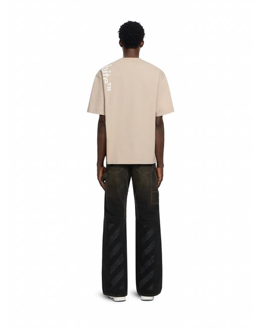 Off-White c/o Virgil Abloh White Vertical Bookish Skate Short Sleeve T-Shirt for men