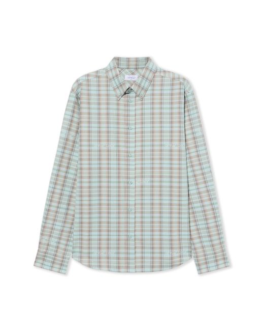 Off-White c/o Virgil Abloh Blue Marker Check Flannel Regular Shirt for men