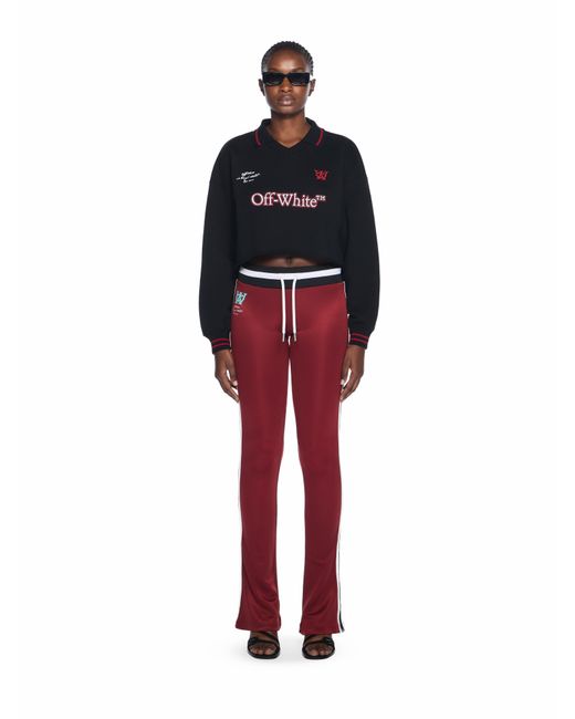 Off-White c/o Virgil Abloh Black Sporty Crop Polo Logo Sweatshirt