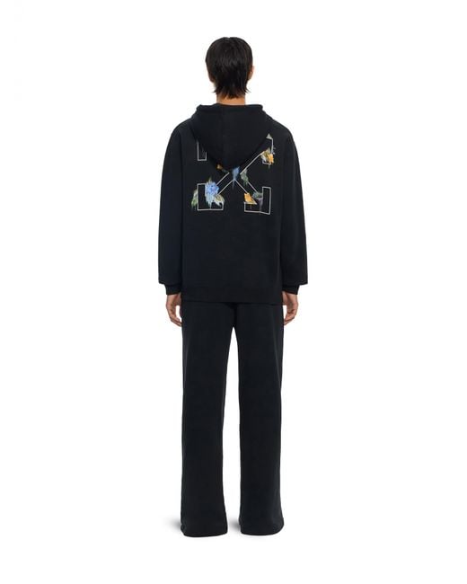 Off-White c/o Virgil Abloh Black Embroidered Arrow Out Flower Hoodie