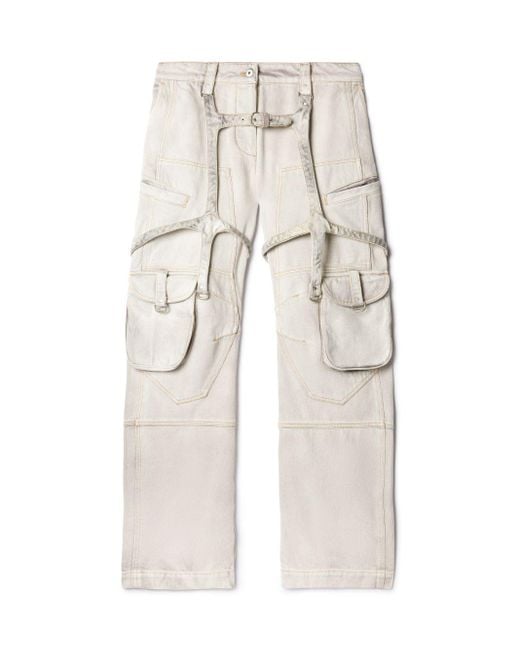 JEANS LAUNDRY CARGO OVERSIZE di Off-White c/o Virgil Abloh in White