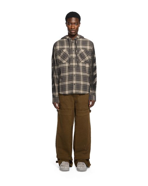 Off-White c/o Virgil Abloh Gray Spray Diagonal Hooded Shirt for men