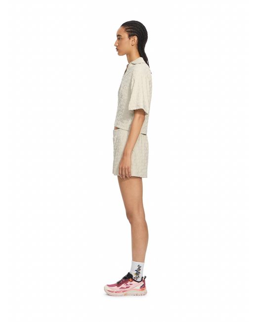 Off-White c/o Virgil Abloh Natural Terry Off Crop Polo