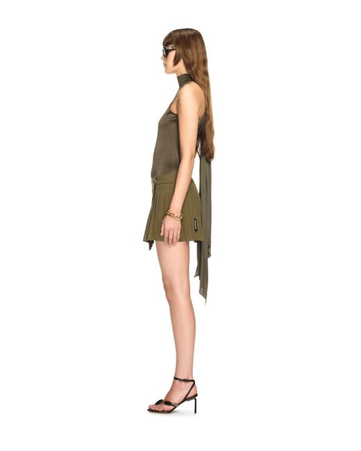 Off-White c/o Virgil Abloh Green Shiny Draped Backless Top