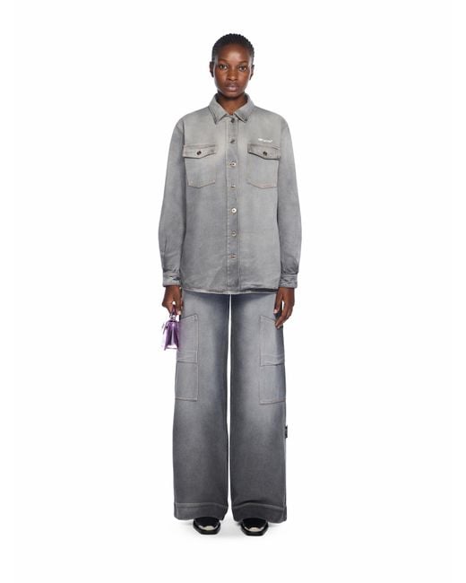 Off-White c/o Virgil Abloh Gray Denim Toybox Cargo Pants