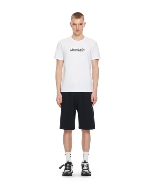 Off-White c/o Virgil Abloh White Heraldic Arrow Skate Sweatshort for men