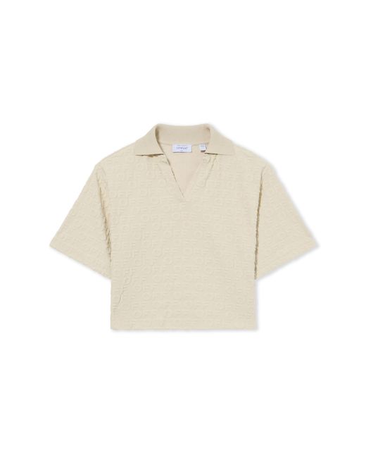 Off-White c/o Virgil Abloh Natural Terry Off Crop Polo