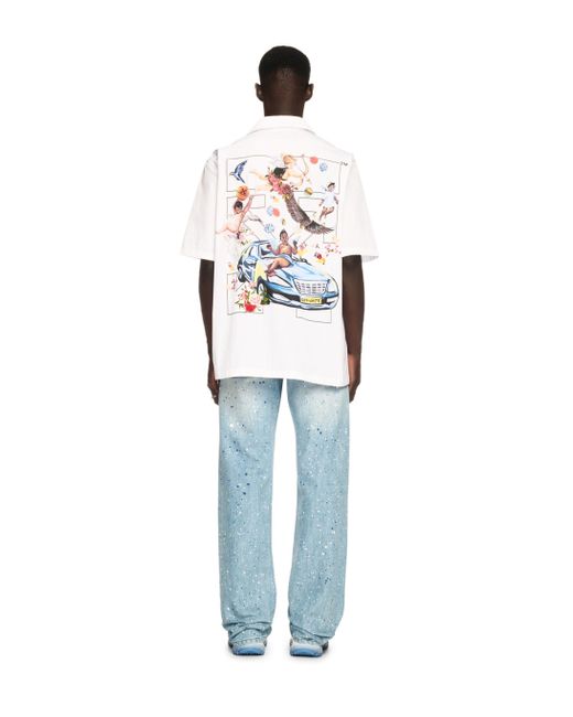 Off-White c/o Virgil Abloh Fresco Arrow Bowling Shirt in Blue für Herren