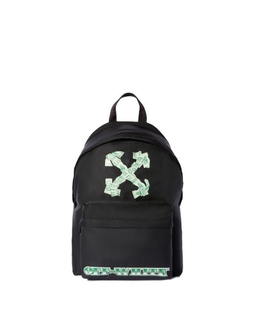 Off-White c/o Virgil Abloh Black Money Print Heritage Backpack for men