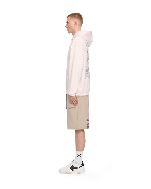 Off-White c/o Virgil Abloh Pink Paint Arrow Skate Hoodie for men