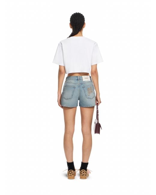 Off-White c/o Virgil Abloh White Off Stamp Rib Cropped Tee