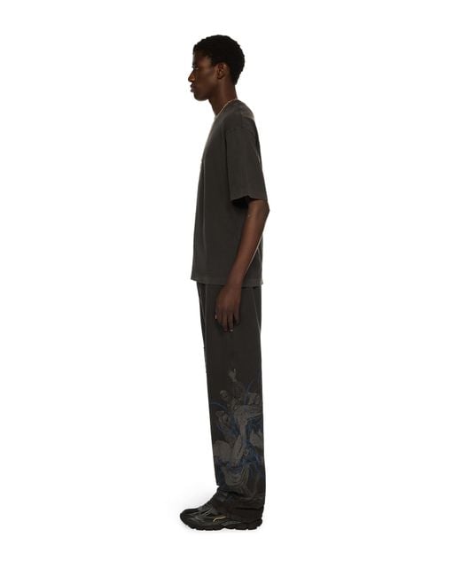 Off-White c/o Virgil Abloh Black Faded Painting Skate Logo T-Shirt for men