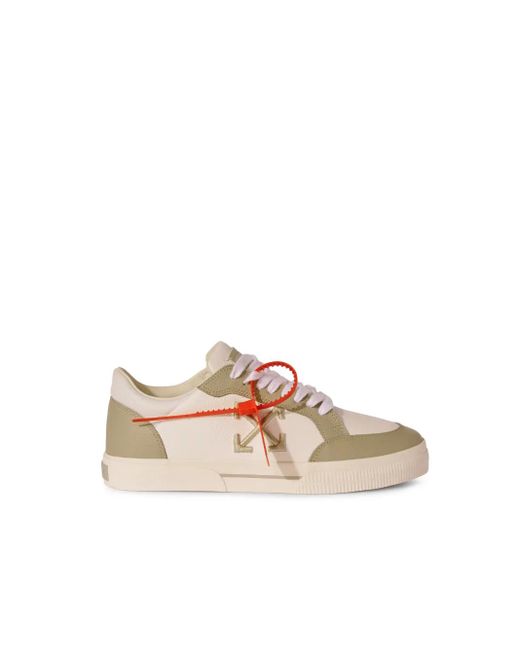 SNEAKERS VULCANIZED IN PELLE BIANCO/SALVIA di Off-White c/o Virgil Abloh in Brown