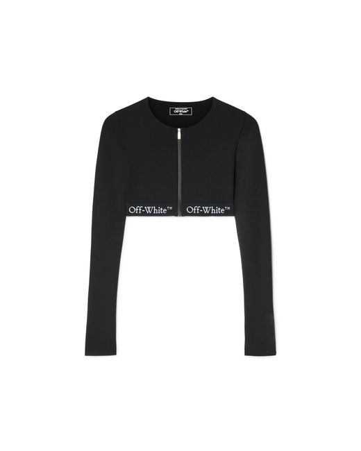 Off-White c/o Virgil Abloh Black Cropped Top With Logoed Band
