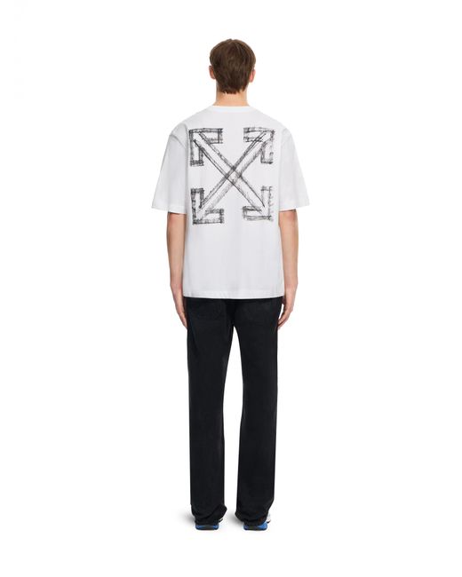 Off-White c/o Virgil Abloh White Motion Arrow Skate Short Sleeve T-Shirt for men