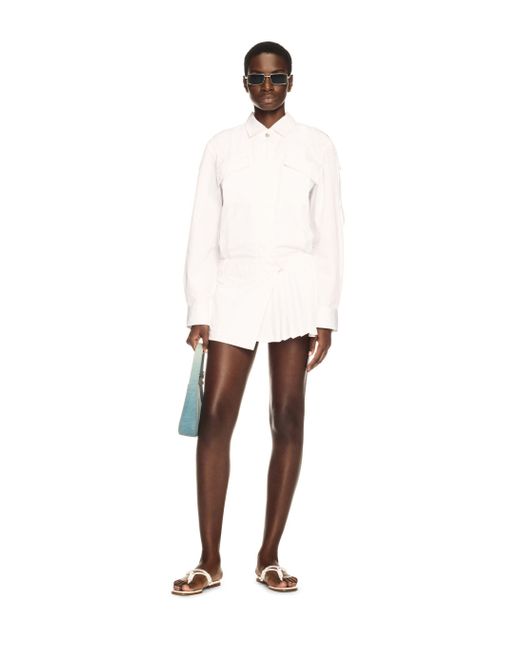Off-White c/o Virgil Abloh White Savana Poplin Mini Dress