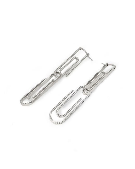 Off-White c/o Virgil Abloh Blue Paperclip Strass Earrings