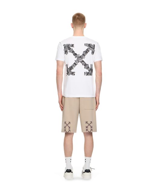 Off-White c/o Virgil Abloh Natural Heraldic Arrow Skate Sweatshort for men