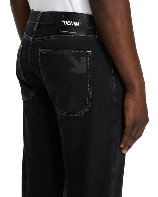 Off-White c/o Virgil Abloh Black Half Arrow Tapered Jeans for men