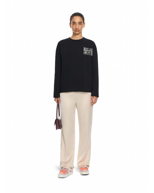 Off-White c/o Virgil Abloh Black Embroidered Paisley Logo Long Sleeve T-Shirt