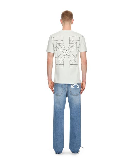 Off-White c/o Virgil Abloh White Outline Double Arrow Slim T-Shirt for men