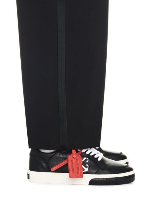 Off-White c/o Virgil Abloh Schwarz/Weißer Vulkanisierte Leder-Sneaker in White für Herren