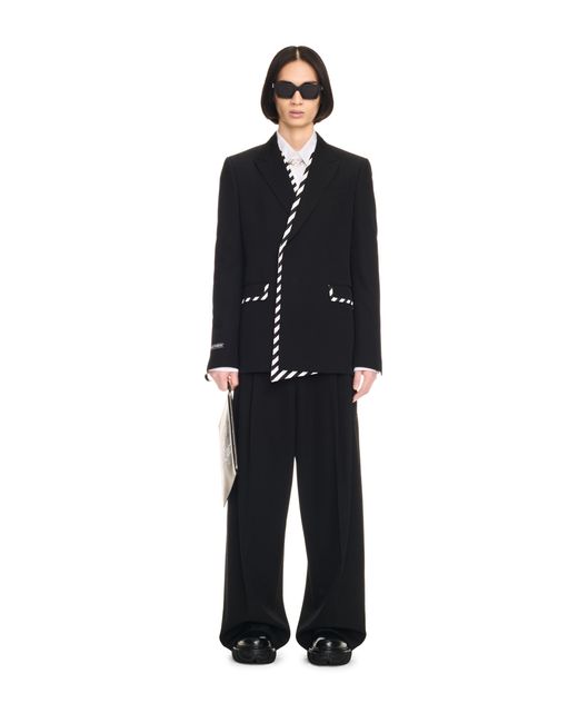 Off-White c/o Virgil Abloh Black Ow Emb Wool Darted Pant for men