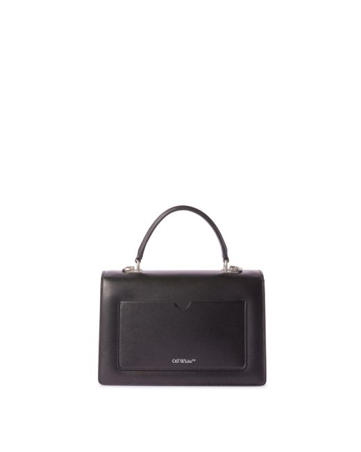 Off-White c/o Virgil Abloh Black Jitney 1.4 Leather Top Handle Bag