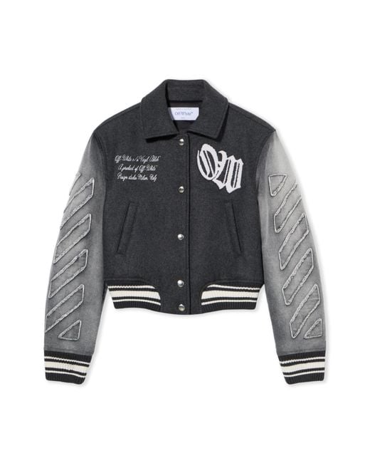 Off-White c/o Virgil Abloh Black Gothic Class Varsity Jacket