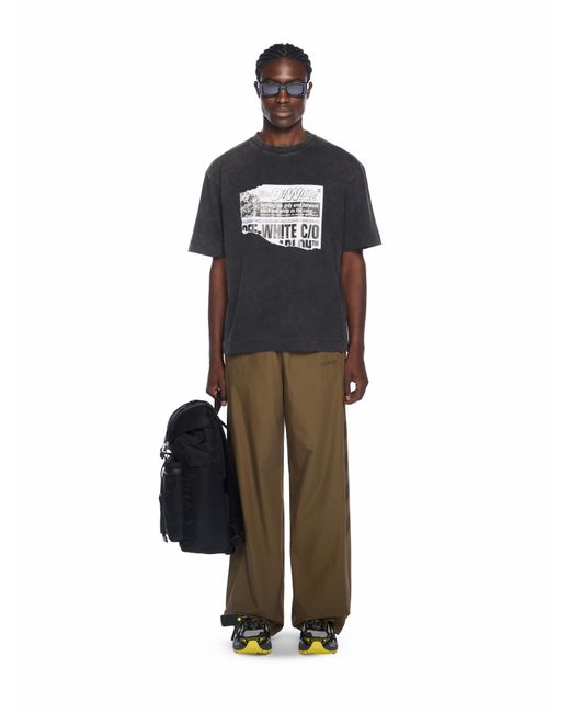 Off-White c/o Virgil Abloh Black News Outl Arrow Skate Logo T-Shirt for men