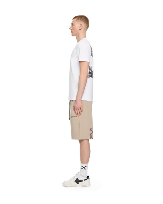 Off-White c/o Virgil Abloh Natural Heraldic Arrow Skate Sweatshort for men