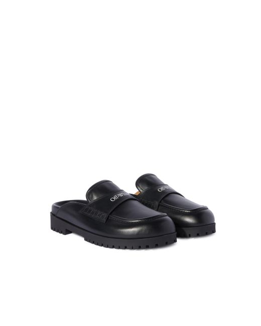 Leather O Slip-On Loafer di Off-White c/o Virgil Abloh in Black