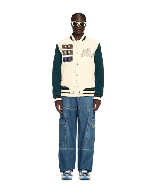 Off-White c/o Virgil Abloh Blue Cash Wool Varsity Jacket for men