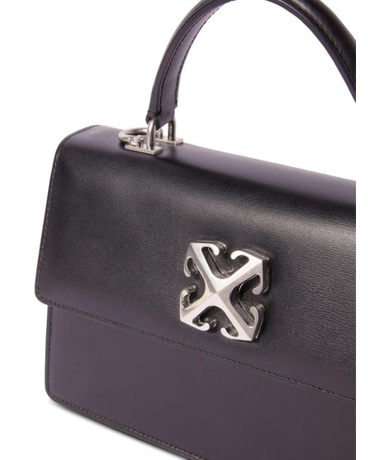 Off-White c/o Virgil Abloh Black Jitney 1.4 Leather Top Handle Bag