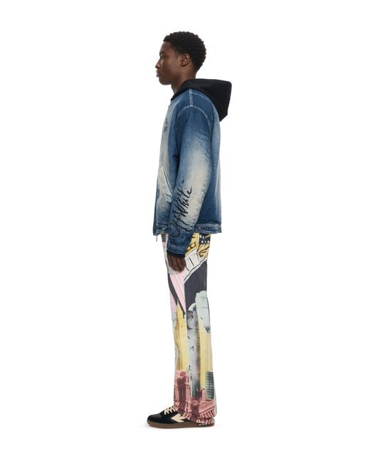 Off-White c/o Virgil Abloh Blue Cherry Jers Hoodie Den Jkt for men