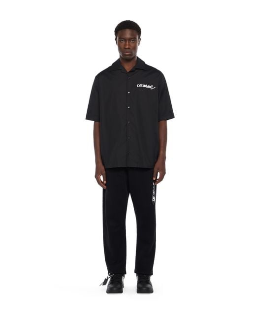 Off-White c/o Virgil Abloh Black Scribble Arrow Poplin Bowling Shirt for men