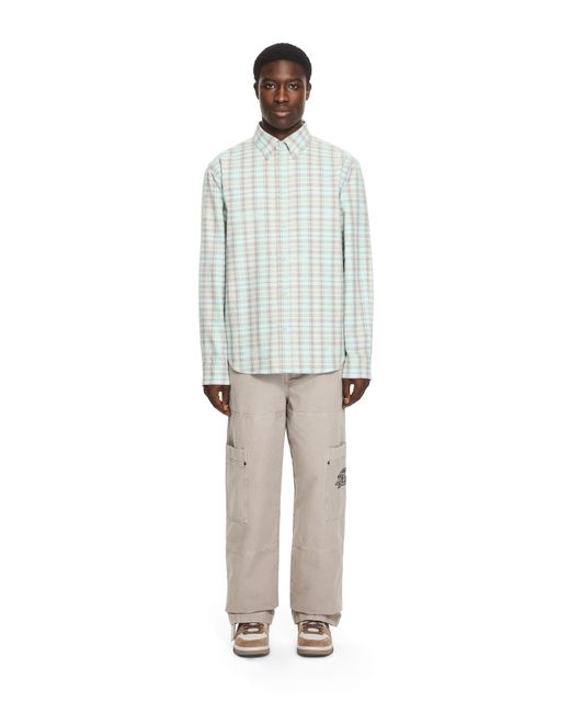 Off-White c/o Virgil Abloh Blue Marker Check Flannel Regular Shirt for men