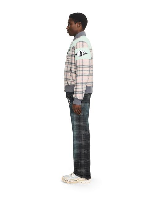 Off-White c/o Virgil Abloh Gray Royal Check Varsity Jacket for men