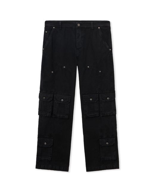 Off-White c/o Virgil Abloh Black Garment-Dyed Multi-Pocket Relaxed Pants for men