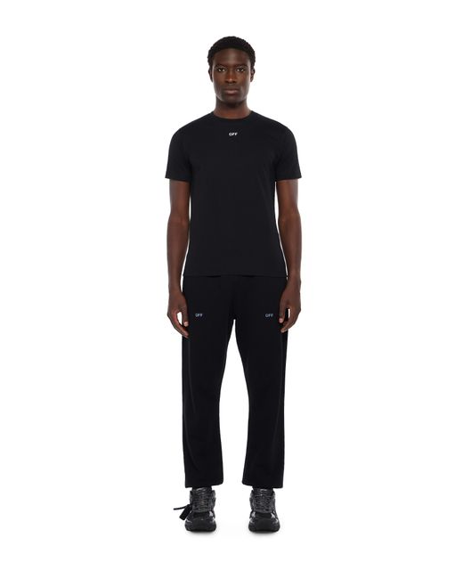 Off-White c/o Virgil Abloh Black Newspaper Arrow Slim Logo Tee for men