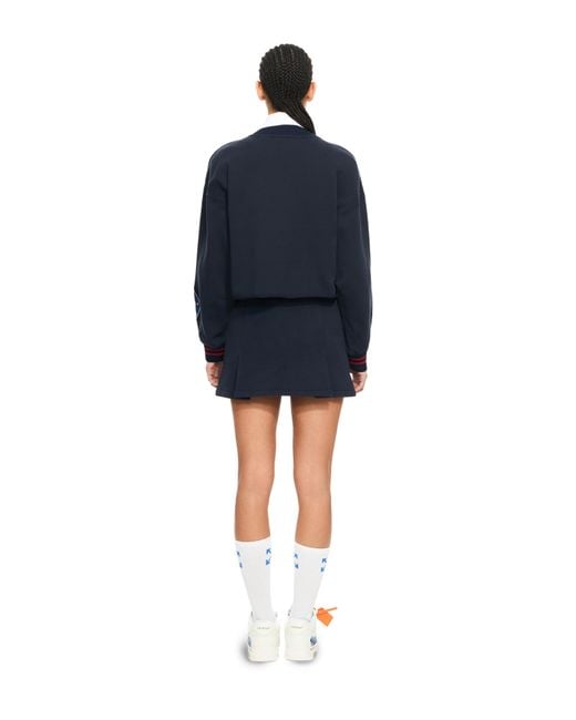 Off-White c/o Virgil Abloh Blue Royal Patch Crop Sweatshirt