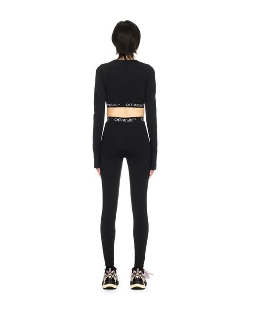 Off-White c/o Virgil Abloh Black Cropped Top With Logoed Band