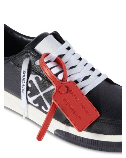 Off-White c/o Virgil Abloh Schwarz/Weißer Vulkanisierte Leder-Sneaker in White für Herren