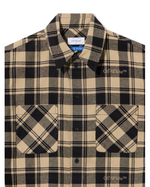 Off-White c/o Virgil Abloh Green Check Flann Shirt for men