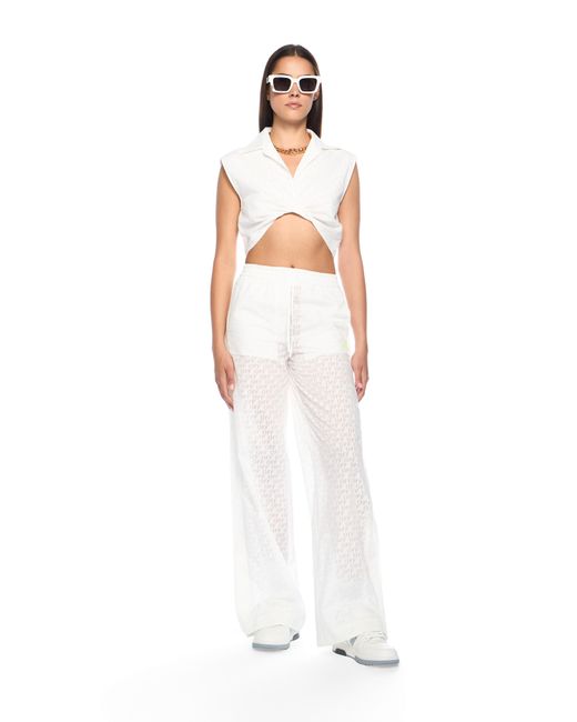 Off-White c/o Virgil Abloh White Off Stamp Wide-Leg Pants