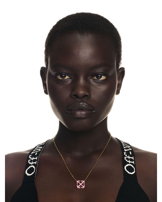 Off-White c/o Virgil Abloh Brown Enamel Arrow Necklace