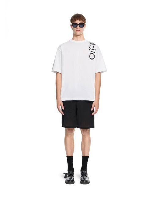 Off-White c/o Virgil Abloh White Vertical Bookish Skate Short Sleeve T-Shirt for men