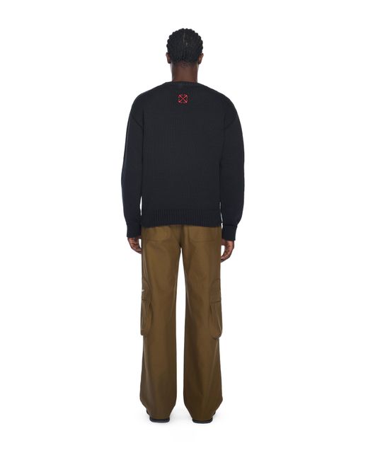 Off-White c/o Virgil Abloh Red Sphere Logo Chunky Knit Crewneck Sweater for men